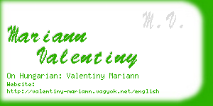 mariann valentiny business card